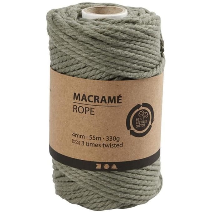 Creativ Company Macramékoord 4 mm 55 m Mosgroen