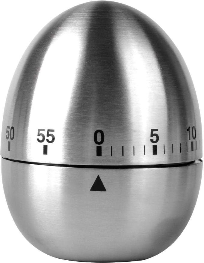 Mechanische kookwekker eierklok RVS Zilver