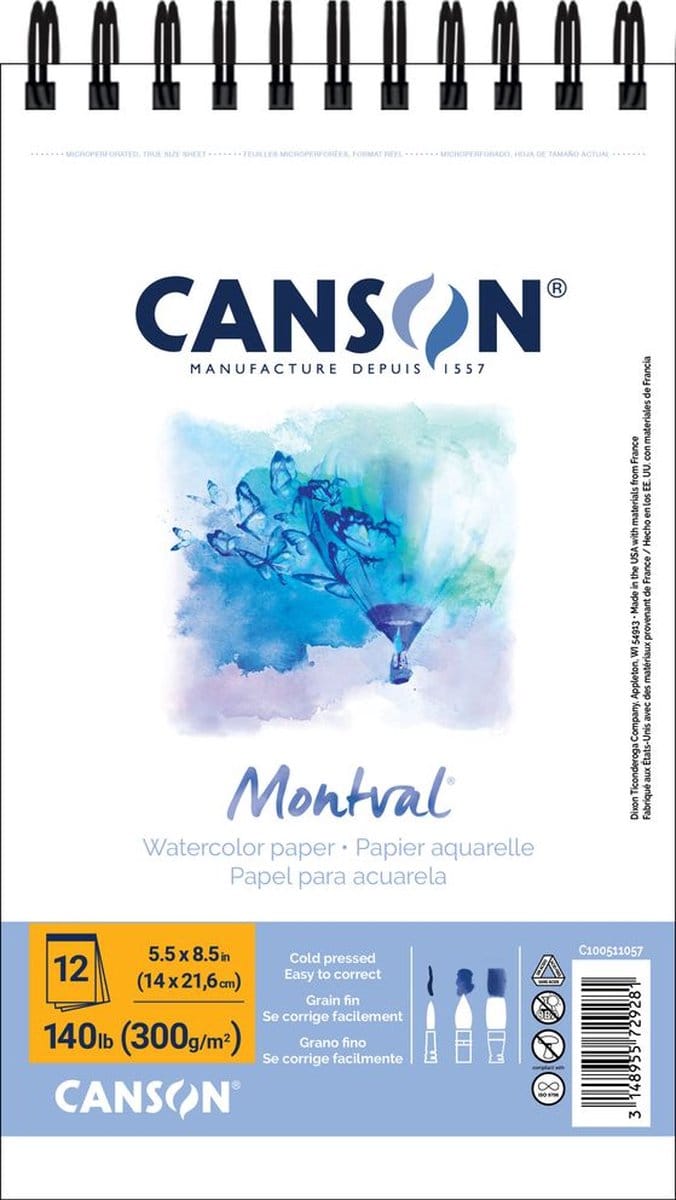 Canson aquarelblok - Montval Spiral Watercolor Pad - C100511057