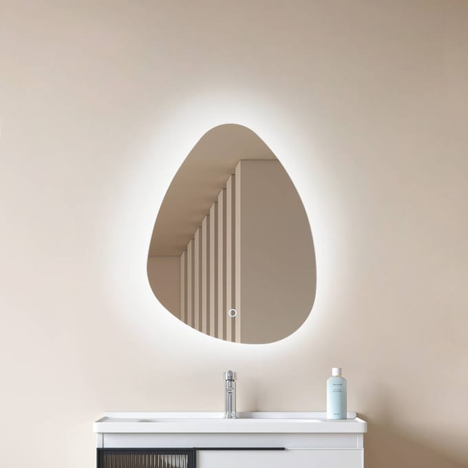 Lucande LED-spiegel Celestiel, druppelvormig, CCT, 60 cm