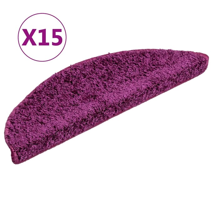 vidaXL - Trapmatten - 15 - st - 56x17x3 - cm - Violet - Halfrond