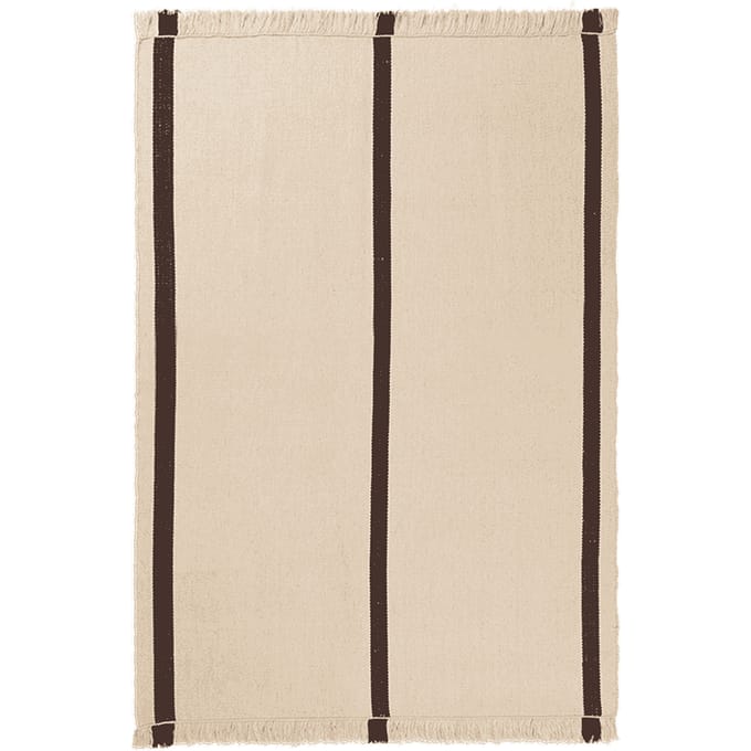 Ferm Living Calm Kelim-deken - off-white/coffee - 140x200 cm