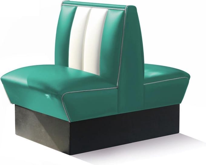 Bel Air Dinerbank Double Booth HW-70DB Turquoise