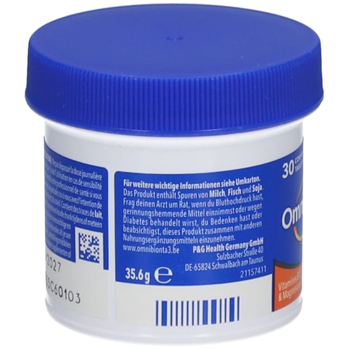 Omnibionta®3 Energie | Multivitaminetablet met vitamine B12, C & magnesium 1 maand 30 Tabletten
