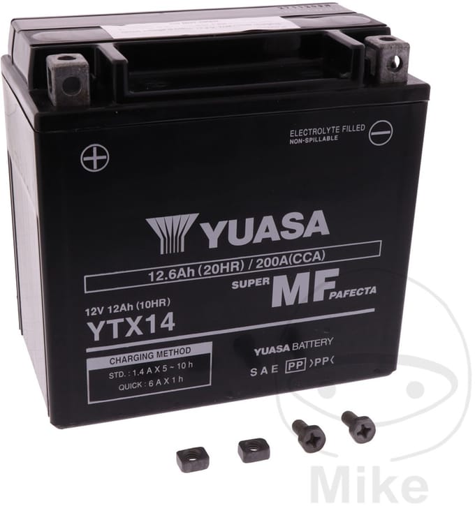 Batterij motor zonder onderhoud geactiveerd Yuasa YTX14FA