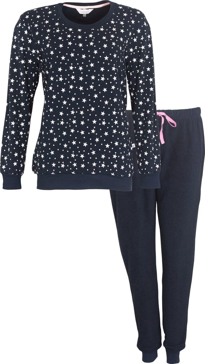 Tenderness Dames Pyjama - Badstof - Sterren - Blauw - Maat XXL