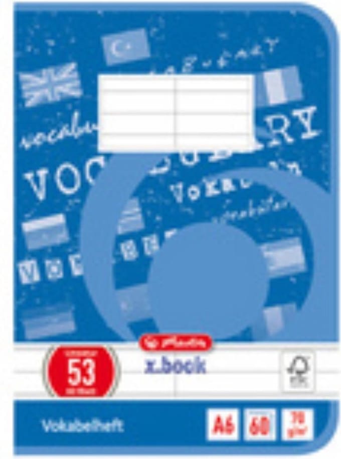 Woordjesschrift x.book, formaat A6, 2 kolommen, 64 pagina's