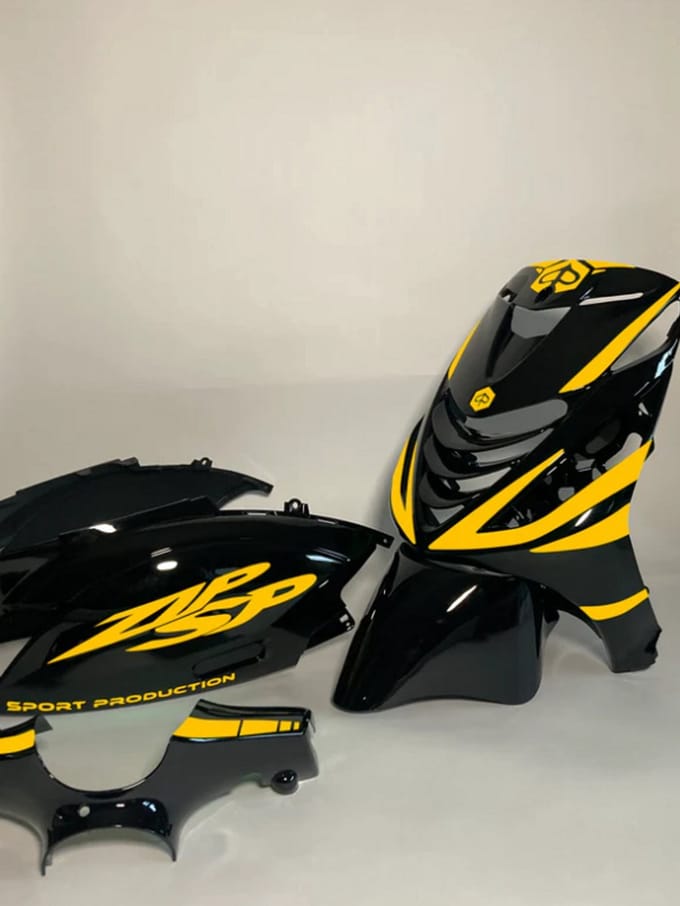 Piaggio Zip Stickerset - Sport Production - Geel
