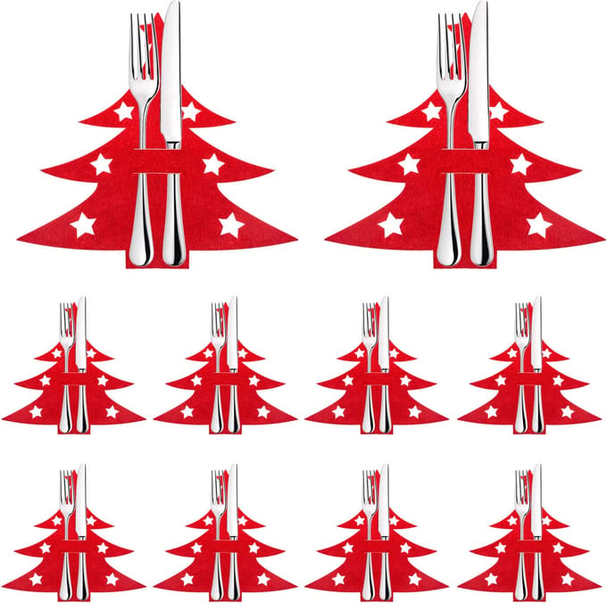 Springos Bestekhouder - Bestekzakje - Kerst - Kerstversiering - 2 stuks