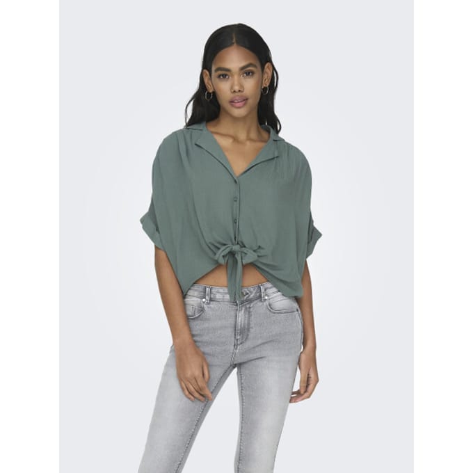 ONLY- ONLPAULA LIFE S/S TIE SHIRT WVN NOOS - Dames - Overhemd