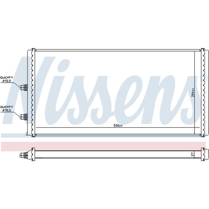 Lage-temperatuurRadiator, laadluchtRadiator NISSENS 606517