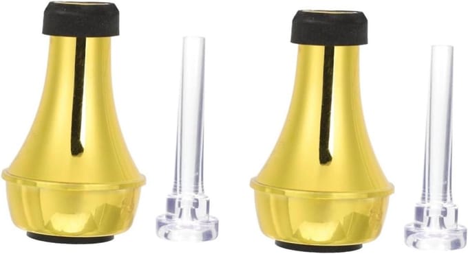 Trompet Dempers - Rechte Demper - Stil Spelen - Lichtgewicht Plastic - 2 Sets - Goud