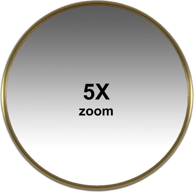 Make-up Zuignap spiegel mat Goud Ø15cm 5X Vergroting