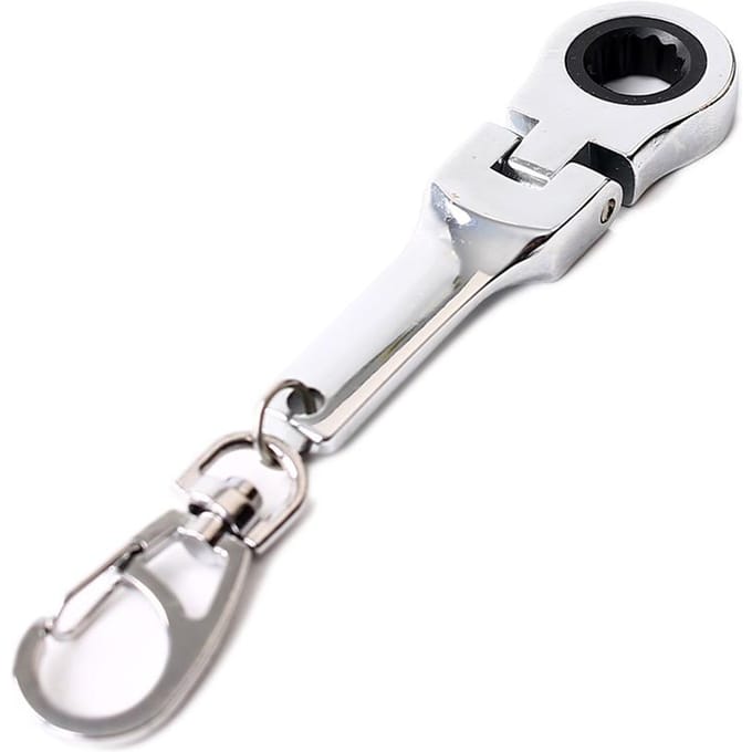 Tuning Sleutelhangers Auto Tuning Onderdelen 10mm Ratelsleutel Sleutelhanger Sleutelhanger Sleutelring zilver