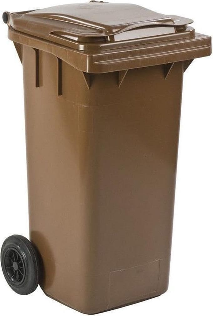 Mini container 120 liter bruin 120liter 120L Container 120 liter Kliko Afvalcontainer