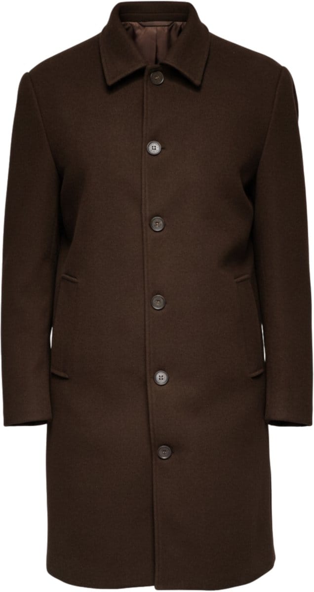 OMBRE Jas - Lange Mouw - Knopen - Effen Bruin L