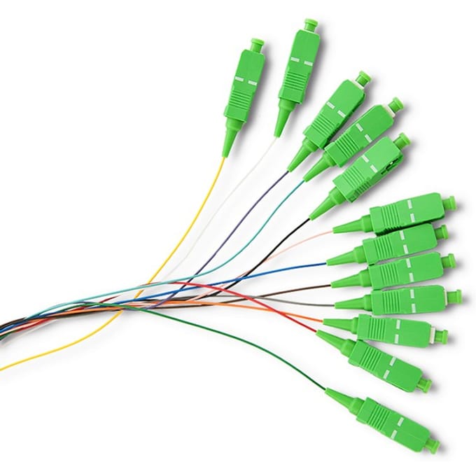 Qoltec 12 x Pigtail glasvezel SC/APC |   Singlemode |   G657A2 |   2m