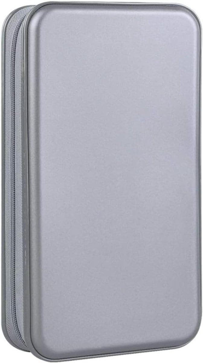 CD Case met 96 Capaciteit - Draagbare Plastic CD Pouch voor Reizen, Beschermende Zipper DVD Houder en Disc Opslag Wallet (Grijs)