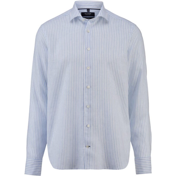 OLYMP Signature Casual Overhemd, Tailored Fit, Kent, Bleu
