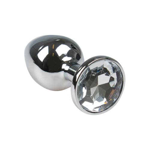 Gladde Zilveren Buttplug - Diamant