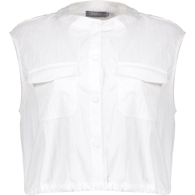 Geisha Gilet Drawstring White Maat: M | Gilets Outlet | Dames | Wit