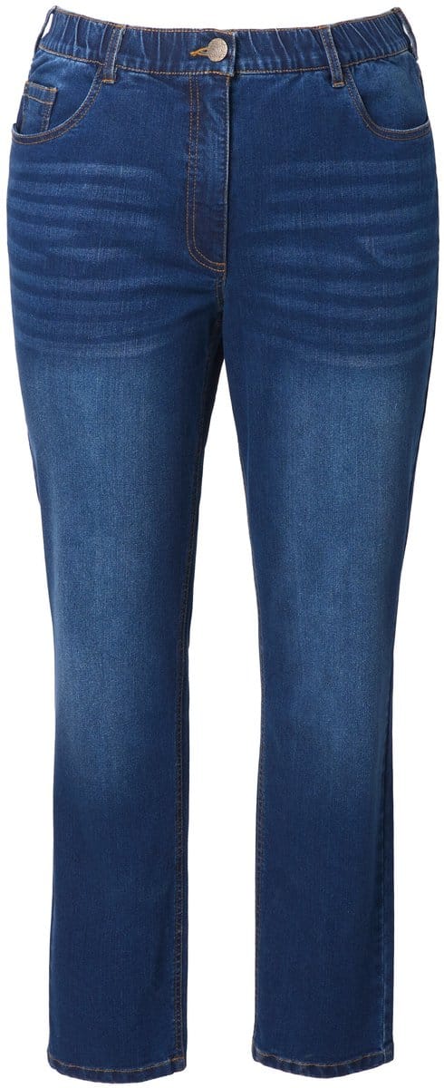 Ulla Popken - Dames - Jeans Mia stretchdenim comfortabele tailleband - Blauw denim - Maat 54