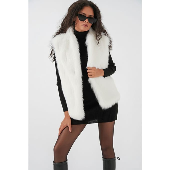 Mouflon Fur Sjaalkraag Vest