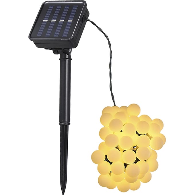 Tomshine Solar Powered 50 LED's String Light IP44 Waterbestendige Buiten Hangende Fairy Lights Huis warm light beige