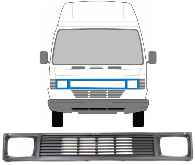 Grill voor Mercedes T1 207-410 1977-1995