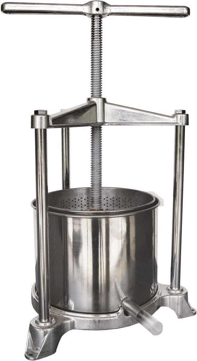 Fruitpers - Roestvrij staal - Mini 2L - Dubbele mand - Kleur grijs - 2 stuks zilver