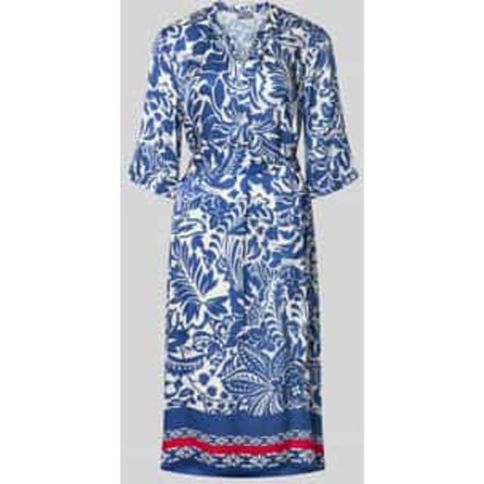 Tuniekjurk van viscose met strikceintuur