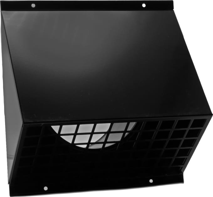 ALU muurrooster 180mm zwart