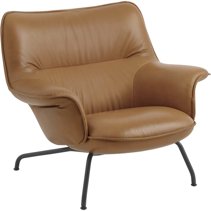 Muuto Doze Loungestoel Low Back Tube - leer cognac