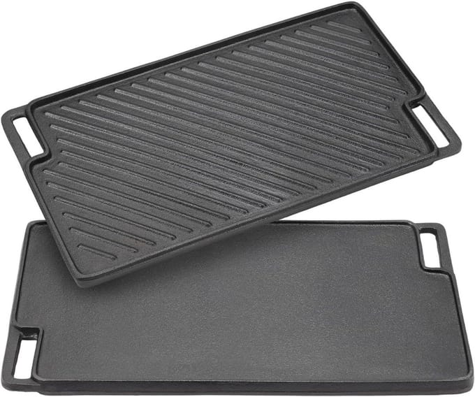 CLGP® Grillplaat Inductie - Bakplaat - Gietijzer - Zwart