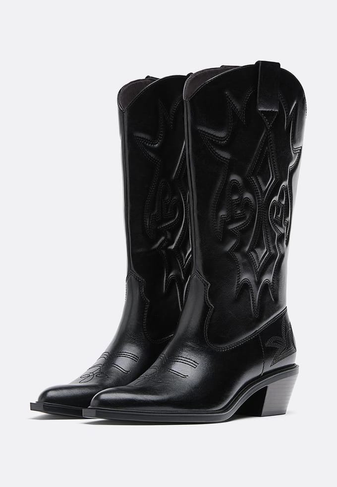 Stradivarius Cowboylaarzen met hak  Zwart 41