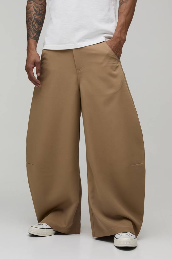Extreme Balloon Fit Klinknagel Broek | Taupe | Size Medium