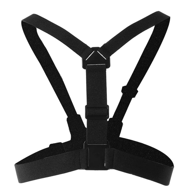Verstelbare Schouder Borstband Harnas Mount Adapter voor Gopro Actiecamera's black