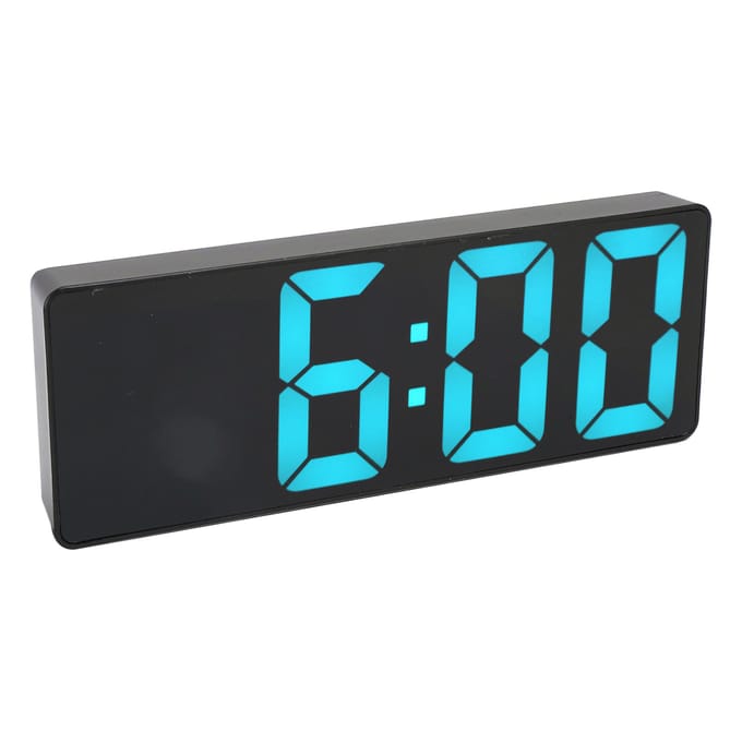 Digitale Wekker USB Batterijgevoed Groot Blauw Cijfer Desktop LED Spiegelklok met Temp blue