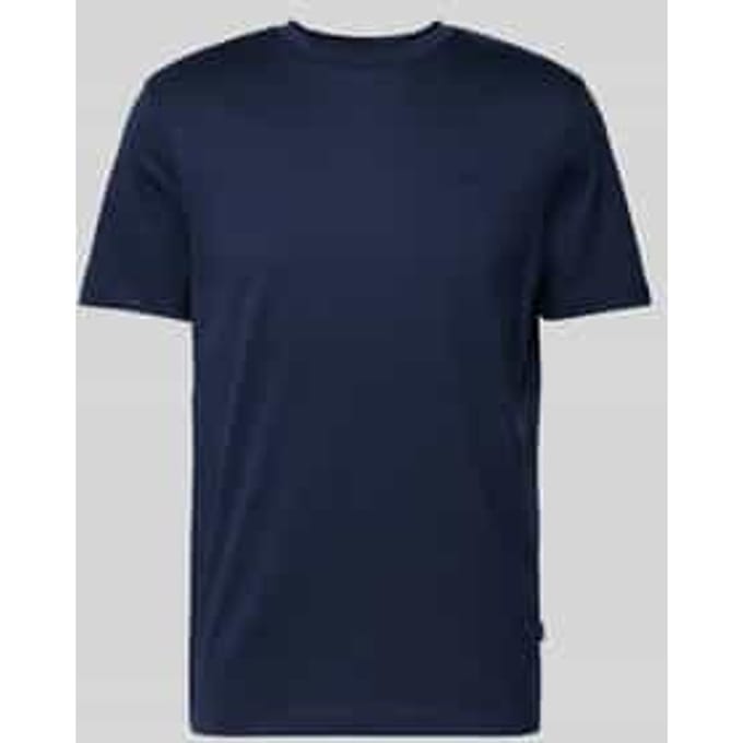 T-shirt met geribde ronde hals, model 'Cosmo'