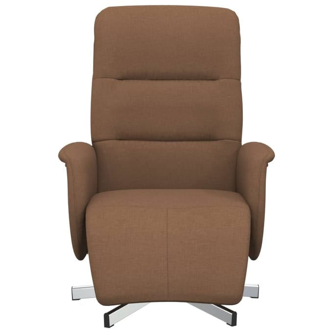 vidaXL - Fauteuil - verstelbaar - met - voetensteun - stof - bruin