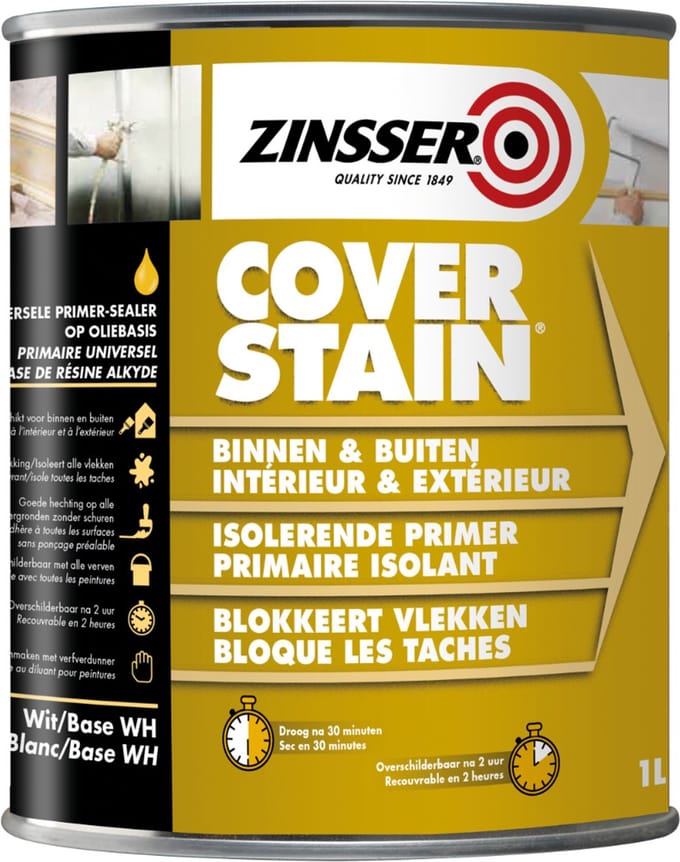 Zinsser Cover Stain 1 liter - Hechtprimer & Houtsealer