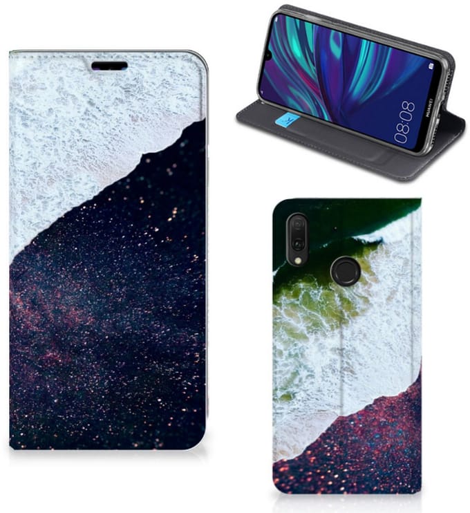 Huawei Y7 hoesje Y7 Pro (2019) Stand Case Sea in Space