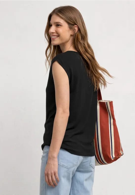 Basic shirt met boothals