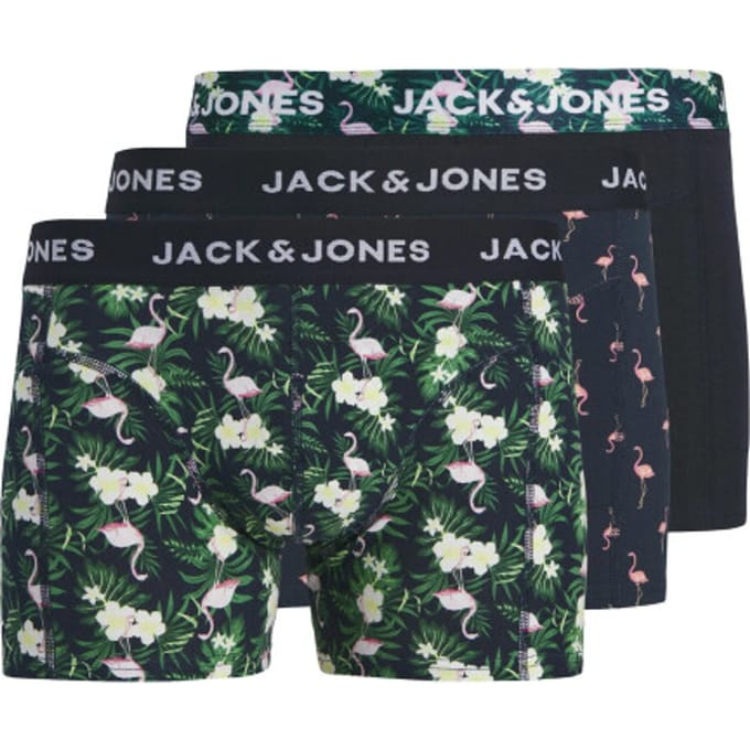 Jack & Jones Heren boxershorts trunks jacflamingo flamingo print 3-pack multicolor