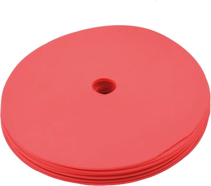 Set van 10 Rubber Markering Schijven Rood - Antislip Trainingspionnen voor Binnen