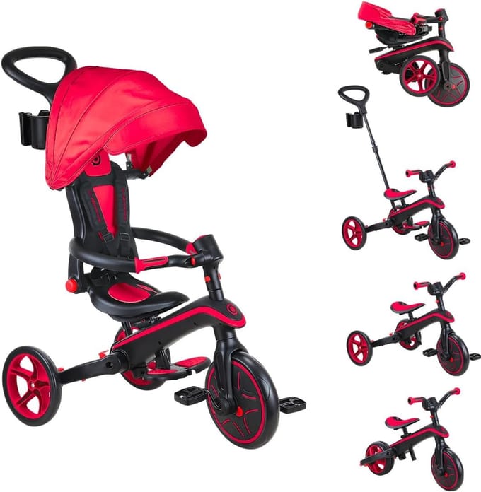 4-in-1 Driewieler Loopfiets - Opvouwbaar en Verstelbaar voor Peuters en Kleuters (10M - 5 Jaar)