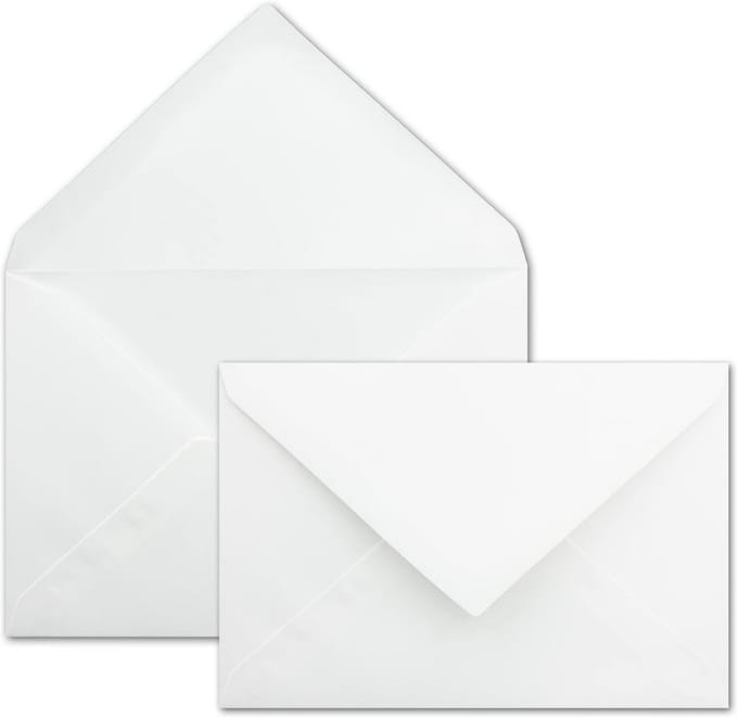 300 Stuks Witte DIN C5 Enveloppen 16,1 x 22,8 cm Met Natte Plaksluiting