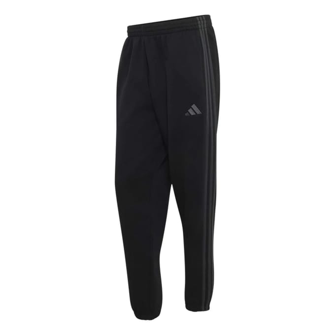 Adidas Essentials 3 Stripes Fleece Tapered Cuffed Joggers Zwart S / Regular Man