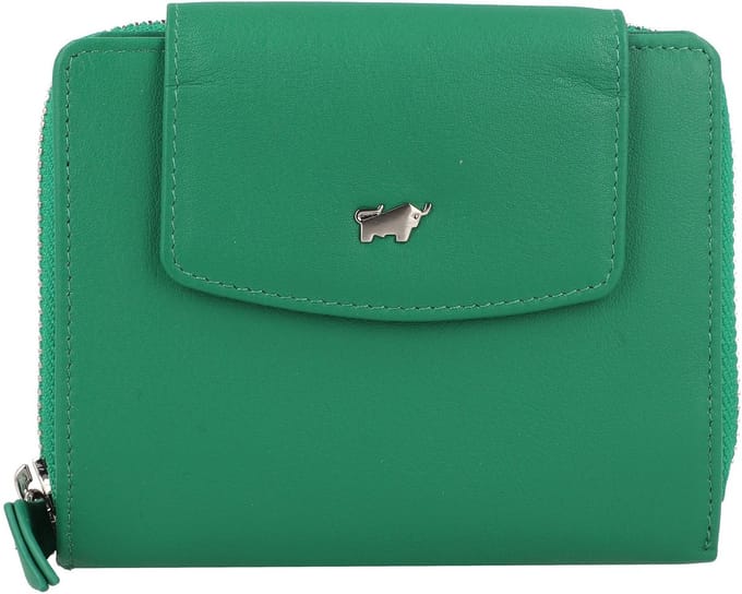 Braun Büffel Joy Portemonnee RFID-bescherming Leder 12 cm - Dames - Horizontaal - fern green