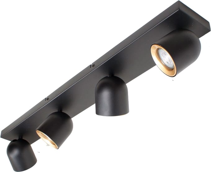 Plafondspot | 10 cm | Solare spots | 4 lichts | GU10 | goud zwart | metaal | moderne verlichting